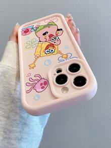 SPONGEBOB 1 件粉色可爱海绵宝宝星星图案防震穿孔手机壳，适用于 16/15/14/13/12/11 Pro Max/12 Pro/14 Plus 防水防摔防刮 - 彩色 - 查看 2