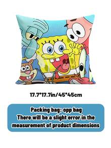 SpongeBob SquarePants SpongeBob: Big Star Plush Pillow, Cute Cartoon Cushion, Sofa Decor, Car Lumbar Support, Birthday Gift, School Decoration, Dorm Decor, Back To School Home Decor, Room Decoration, School Supplies - Multicolor - View 3