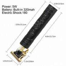 1入組t9 Usb電動男士理髮器,abs材質機身,合金刀頭,充電式美髮修理器,適合一般或柔軟的頭髮