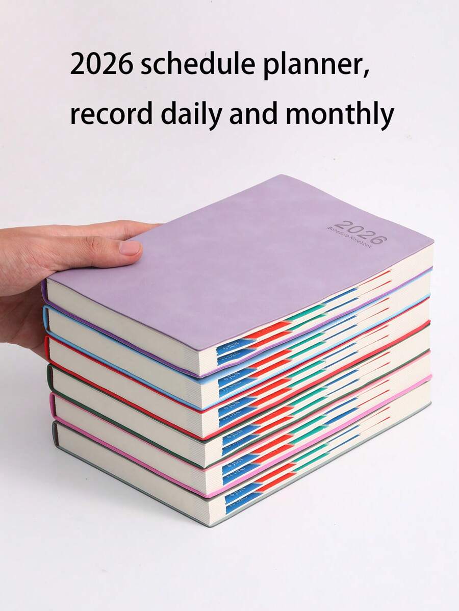 2025/2026 New Notebook - 200/360 Pages, With Pen Holder, Soft Leather Cover, Suitable For Business Meetings, Schools, Home, And Daily Romantic Use