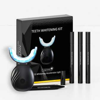 Teeth Whitening Kit - Professional Teeth Whitening System | 4 X 0.1oz Whitening Gel Essence | Professional Whitening Tool - Efficient And Gentle Teeth Whitening | Whitening Device With 400mAh Battery Capacity