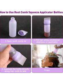 Salon Hair Oil Dispenser Bottle, Professional Hair Dye Brush Bottle, Hairdresser Hair Dye Supplies, Shampoo Brush, Unisex, Back To School, Travel Vacation Essential, Women's Hair Accessory, Aftercomb, Hairdresser Accessory, Hair Dryer, Hair, Hairdresser, Hair Styling Tool, Hair Care Product, Hair Dryer, Hair, Accessory, Hair Care Product, Hair Styling Tool - Multicolor - View 4