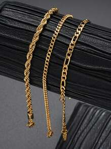 2-7pcs Casual Stainless Steel Chain Bracelet Set, Suitable For Men, Boyfriend, Father, Daily Wear, Birthday Gift
