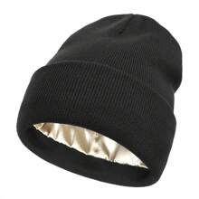 Women'S Silky Satin Beanie -Anti-Static, No Frizz, KnitCap For Winter Warmth