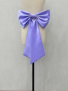 1 件白色缎带双层蝴蝶结配 55 厘米长黑色丝带腰饰情人节