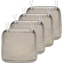 Local Delivery- Outdoor Cushion Slipcovers Waterproof 4 Pack Patio Chair Seat Cushion Covers With Zipper And Tie, 22 X 20 X 4 Inch, Replacement Cover Only - Khaki - View 1