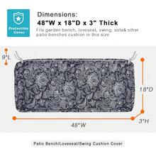 Local Delivery- Outdoor Cushion Slipcovers Waterproof 4 Pack Patio Chair Seat Cushion Covers With Zipper And Tie, 22 X 20 X 4 Inch, Replacement Cover Only - Black Paisley - View 5