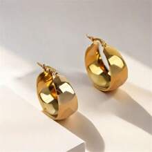 1 par de pendientes de arco ancho de alta gama, pendientes elegantes de lujo para mujer, diseño de nicho