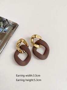 1 Pair Classic Abstract Vintage Street-Style Geometric Patchwork Earrings - Earring - View 14