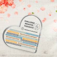 1件，心理健康礼品，积极康复，自我保护，鼓励礼品，鼓舞人心的心理健康名言，自我关注，心理健康，心形亚克力牌匾标志，心理健康礼品，男女通用亚克力牌匾标志 - 彩色 - 查看 3