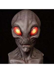 1 Piece, Halloween Alien Vampire Costume Anime Cosplay Sci-Fi UFO Alien Mask Horror Headdress Latex Mask Synthetic Latex Realistic Mask Fun Full Neck Headdress Prank Props Daily Role Play Costume Shooting Props Bar, Club Rave Party Supplies, Stage Performance Accessories (Latex Material Has A Slight Odor)