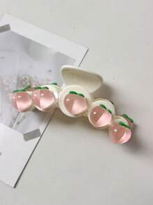 1pc Women's Transparent Pink Peach Cute Cartoon Hairclip, Suitable For Everyday Use Hair Claws Claw Clips Hair Clips Hair Jaw Clip Hair Clamps Hair Clutch Hair Catcher Clip