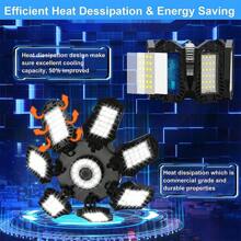 Ultra-Bright Deformable 178 LED Garage Light With 7+1 Adjustable Panels - E26/E27 LED Bulb Ceiling Lighting, 160W Fixture Lights Shop Night Lamp, For Workshop, Basement, Warehouse, Garages, Gym