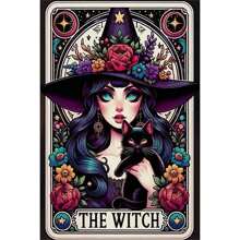 1 5D DIY Diamantmalerei Set, Vollrunde Diamantmalerei - Halloween Tarot Schädel
