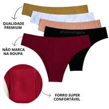 Kit 3 Calcinhas Tanga Importada Sem Costura Corte A Laser - Tanga Import DESC