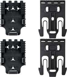 Safariland QLS 1-2 Quick Locking System Kit, Platform Attachment For Duty Holsters And Accessories With Locking Fork And Receiver Plate - Level 1 Retention, Black