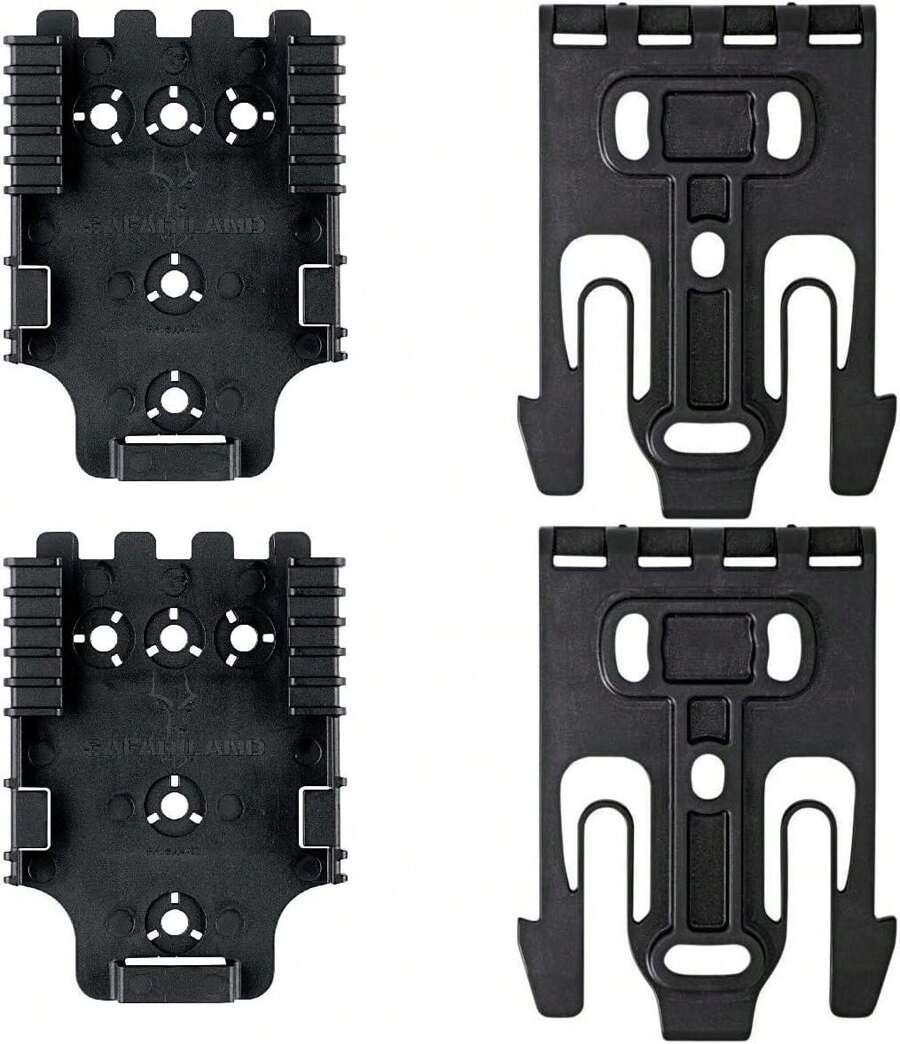 Safariland QLS 1-2 Quick Locking System Kit, Platform Attachment For Duty Holsters And Accessories With Locking Fork And Receiver Plate - Level 1 Retention, Black