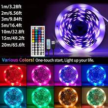 Tira LED RGB para dormitorio con control remoto, Bluetooth, ajuste de temporizador, regulable, luces LED de colores cambiantes para habitación, fiesta, decoración, 20 M, luces LED, decoración de pared, luces traseras para TV - luz policromática - Ver 7