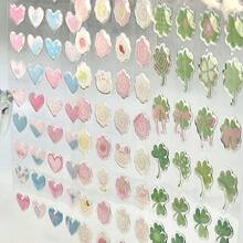 INS 风格三叶草、心形、鱼形设计 3D DIY 贴纸，适用于平板电脑、文具盒、手机壳、卡夹、行李箱、日记本、剪贴簿装饰学校用品、返校 - 彩色 - 查看 5