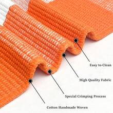 Door 27.5 X 43 Red White Striped Washable Area Rug Front Porch, Winter Decor - Orange and White - View 7