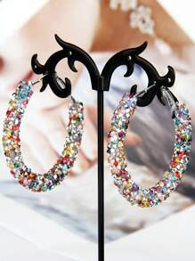 1 par de pendientes de aro minimalistas mate, simples y de moda