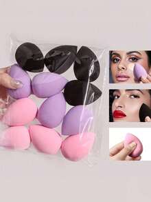 [12pcs Water-Absorbent Makeup Sponges] 12pcs Latex-Free, Water-Absorbent Polyurethane Makeup Sponges - Suitable For Liquid, Cream, And Powder Foundations - Available In Multiple Colors - Multicolor - View 9