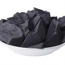 100g/200g 天然未抛光 Shungite 原石，自由形状，带白色纹理的黑色矿物，几何切割，天然石首饰|几何石|原石纹理，Shungite 石 - 黑色 - 查看 1