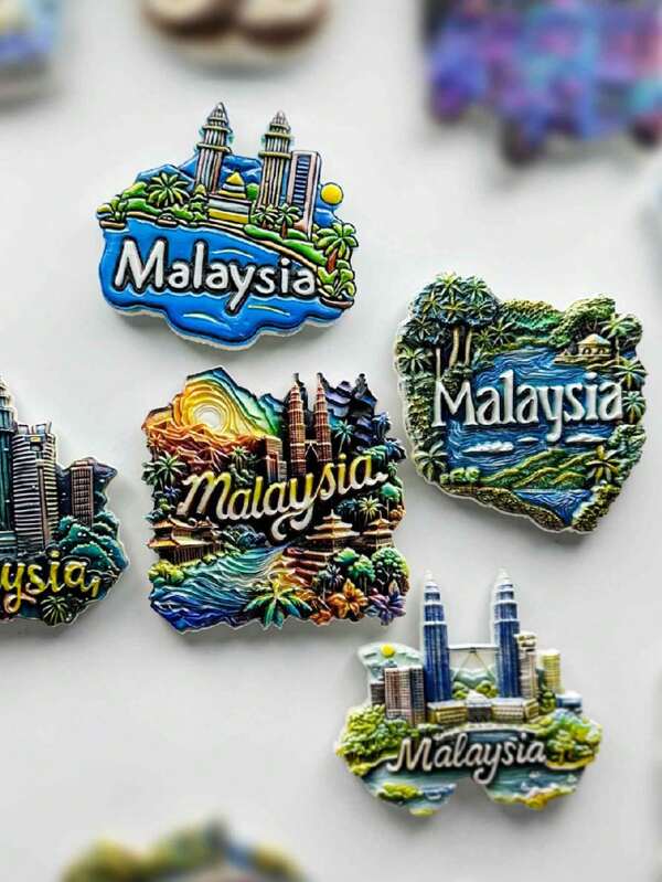 1pc Malaysia Refrigerator Magnet, Kuala Lumpur City Decorative Travel Souvenir,School Supplies,Back To School
