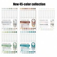 Languo 9色软头丙烯马克笔套装,240色学生DIY涂鸦绘画本内芯,不褪色纸,可堆叠彩色马克笔,亮黑色和肤色系列,适用于人物绘画,防水软丙烯画笔,DIY鞋子和衬衫 - 彩色 - 查看 32