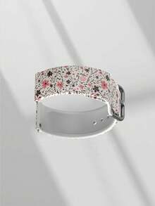 22 毫米通用表带适用于三星、华为、Garmin、Honor 智能手表 - 花卉图案硅胶表面表带适用于华为 Watch 3/Galaxy、GT2/GT3