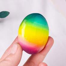 1 件天然黑玛瑙/红玉髓拉长石抛光水晶掌石 - 指尖玩具，用于精神冥想、缓解压力和能量治疗 - 水晶把玩 - 查看 12