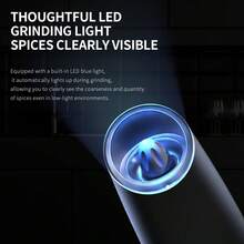 SOKANY Valentine's Day Gift 2 Pcs Adjustable Coarseness Electric Salt And Pepper Grinder Set, Automatic One Hand Operation Salt & Pepper Mill Refillable With Base, LED Light