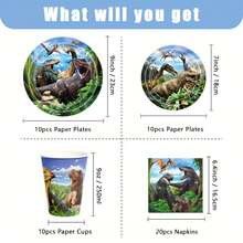 Dinosaur Party Birthday Supplies For Dino World Themed Tableware Set Dinosaur Park Party Decorations Tableware Set Plates Napkin Cups Set