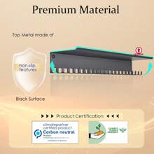 IBobbish Metal Medal Hanger Display,Non-Slip Trophy Shelf With 20 Hooks,Wall Mount,Heavy Duty,Non-Bent,Holds 22-33lbs,For Gymnastics,Race,Soccer,Swim - 經典黑色 - 查看 2