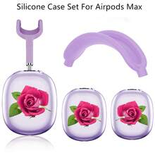 Apple 3pcs/Set Silicone Protective Case Compatible With Airpods Max, Transparent Soft Silicone Protective Shell, TPU Protective Cover, Latest Silicone Protective Case, Waterproof, Dust-Proof, Fingerprint-Proof, Scratch-Resistant, Anti-Drop, 360° Full Protective, Set Includes: Transparent Silicone Headphone Protective Shell, Silicone Headband Cover, Soft Silicone Material, More Comfortable, Easy To Clean, Multiple Color Options, Great Gift (3pcs/Set) - Multicolor - View 10
