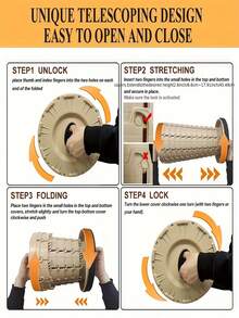 1pc Ultra Comfortable Portable Folding Stool PU Cushion - 12 Levels Height Adjustable, 500lbs Load Capacity, Great For Camping, Fishing, Expo, Hiking And Barbecuing