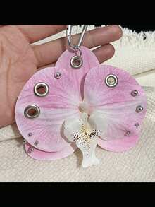 1 件优雅蝴蝶兰花钥匙扣精致可爱多彩花朵设计装饰钥匙扣迷人包袋配件海滩度假吊坠女士礼物海滩配饰海滩必需品海滩包夏季配饰 - 彩色 - 查看 12