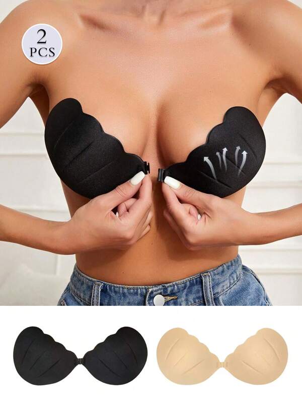 2pcs Push Up Invisible Push Up Bra For Women Wedding Dresses, Suspenders, Bras - Suitable For Suspenders, Dresses, Bodysuits