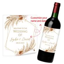 30 Stück individuell gestaltete Hochzeit Weinflaschenetiketten - personalisierte Hochzeitspaar Name & Datum Flaschenetiketten für Braut und Bräutigam, Hochzeitsfeier Dekorationen, perfekt für Taufe, Hochzeitsfeierlichkeiten, Schulmaterial, Schulanfang