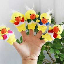 BELLKIDS 8个迷你毛绒手指偶，可爱动物玩偶，毛绒玩具，课堂讲故事道具，《三只小猪》故事，派对，生日礼物，圣诞节 - 彩色 - 查看 5