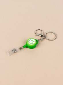 可伸缩笑脸钥匙扣双环商务钥匙扣可延长至 40 厘米，适用于卡片、身份证门禁卡、护士徽章等。背包装饰钥匙扣，适用于包包、汽车配件，适合女士