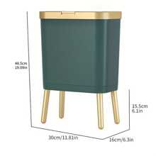 15L moderner Haushalts-Mülleimer Multifunktional, platzsparendes Design für Küche, Wohnzimmer, Badezimmer, Büro und Garage - einfache Reinigung und Organisationslösung hoher Rand Kipp-Deckel Küchen-Mülleimer, rechteckiger Kunststoff-Abfalleimer Schulanfang