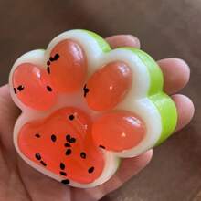 1 pieza Juguete de apretón con diseño de pata de gato de sandía - TPR de rebote lento, diseño de pata realista, divertido y molesto, perfecto para regalos de Navidad/Día de San Valentín/Cumpleaños
