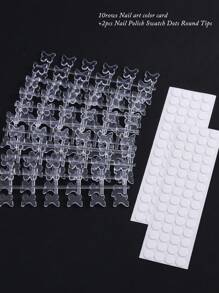 Nail Polish Swatch Dots Round Nail Color Swatches Clear Transparent Nail Polish Display Nail Sample Swatches With Adhesive Sticker For Gel Polish Nail Swatch Book