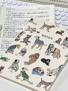 1 件可爱小狗螺旋笔记本，高端外观，独特实用，A5、B5 可拆卸记事本，学校用品，返校，万圣节礼物，圣诞节礼物 - 彩色 - 查看 5