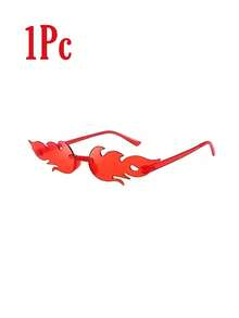 1-10 件-火焰眼镜，无框派对装饰眼镜，火焰眼镜无框彩色派对装饰眼镜，无框火焰形状装饰眼镜波浪火眼镜女士男士派对用品拍照道具，春夏季度假眼镜，海滩沙滩装饰，酷炫