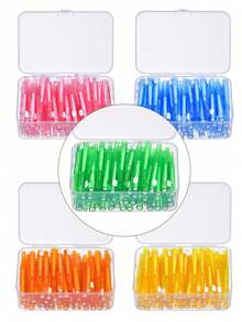 10/30/60 Pieces Interdental Brushes With Box, 0.6mm, 0.7mm, 0.8mm, Teeth Cleaning Tools, Oral Hygiene Interdental Brushes, Toothpick Cleaner For Detail Cleaning - Multicolor - View 5