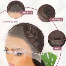 Glueless HD Lace Front Wigs Long Silky Straight Hair Natural Black Color 13x4 Transparent Lace Frontal Synthetic Lace Wigs Pre Plucked Baby Hair Natural Hairline Replacement Wigs For Women Girls Daily Party Wear Heat Resistant Fiber - 黑色 - 查看 6