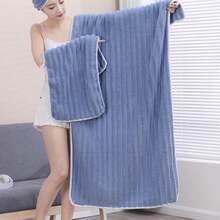 1-2 件云朵般柔软珊瑚绒浴巾，加厚沐浴巾，适合美容院家居浴室 - 彩色 - 查看 4