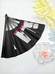 Ombre "DADDY" Folding Fan, Creative And Fashionable Decorative Fan With Letter Design For Father's Day; "SLAY" Folding Fan With Cool Black Background, Fashionable And Personalized Choice